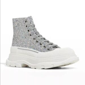 Alexander McQueen Tread Slick Glitter High-Top Boots